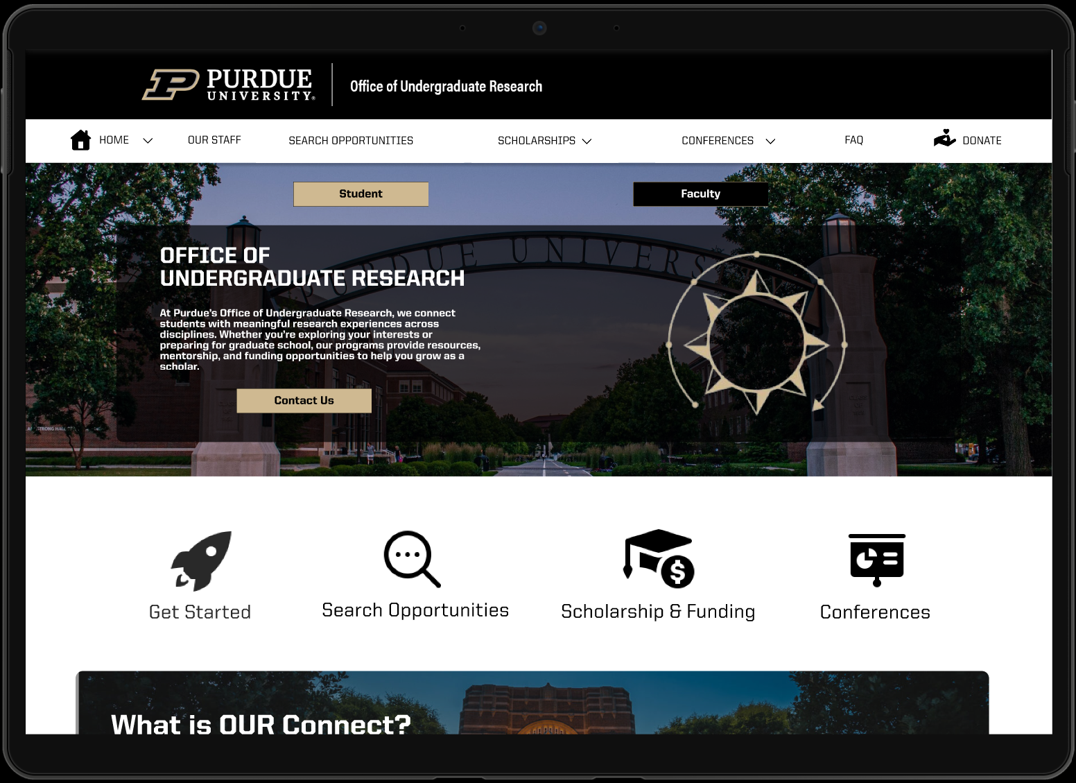 High-fidelity homepage design